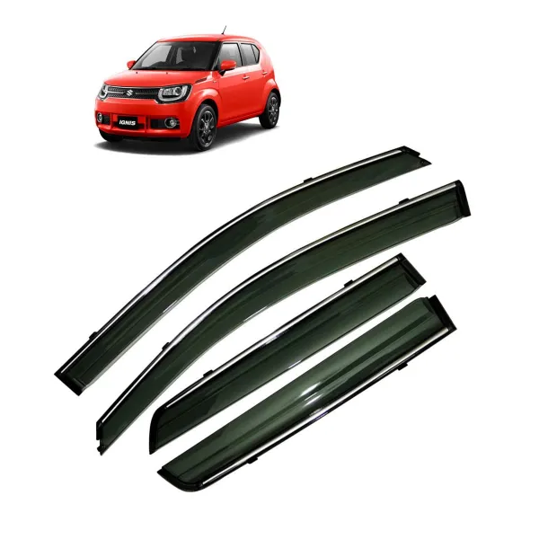 Maruti Ignis Car Window Door Visor with Chrome Line (Set Of 4 Pcs.)
