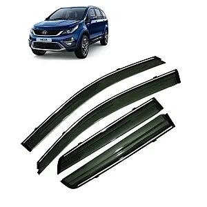 Tata Hexa 2017 Onwards Car Window Door Visor with Chrome Line (Set Of 4 Pcs.)