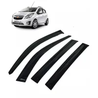 Car Window Door Visor For Chevrolet Beat Set Of 4 (Black)