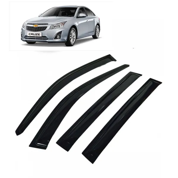 Car Window Door Visor For Chevrolet Cruze Set Of 4 (Black)