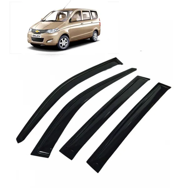 Car Window Door Visor For Chevrolet Enjoy Set Of 4 (Black)