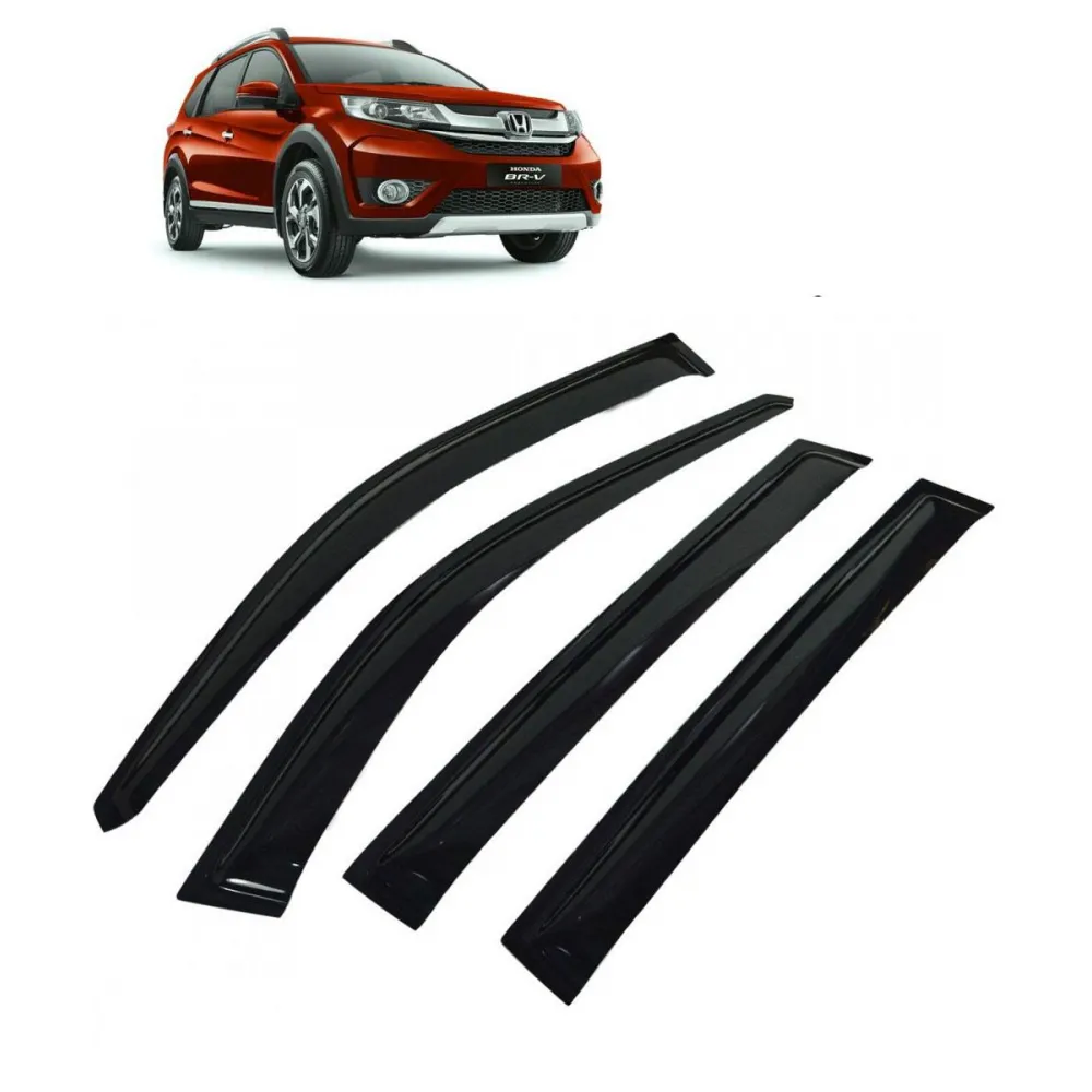 Car Window Door Visor For Honda BRV Set Of 4 (Black)