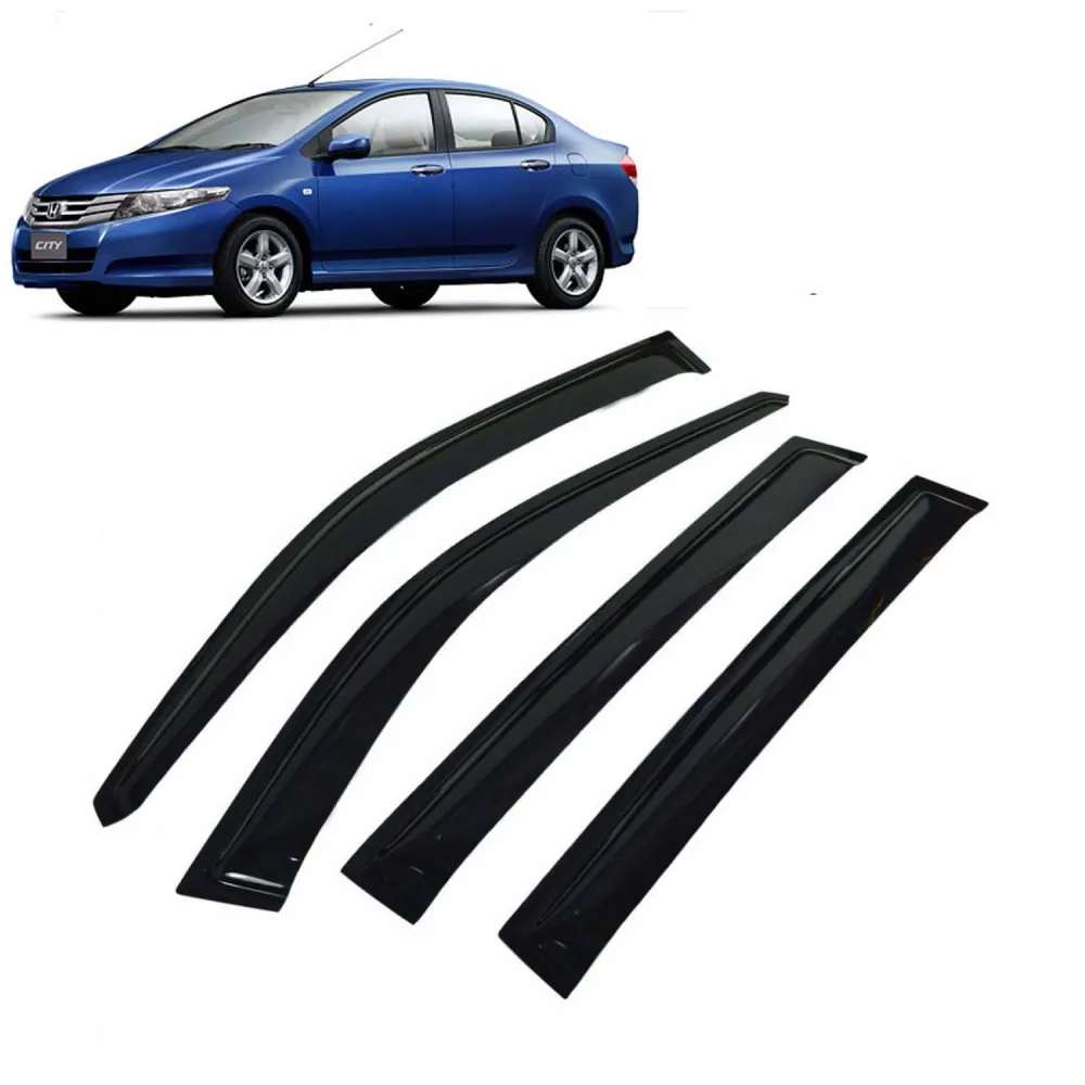 Car Window Door Visor For Honda City Ivtec 2009 Set Of 4 (Black)