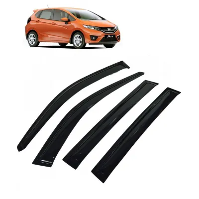 Car Window Door Visor For Honda Jazz New Set Of 4 (Black)