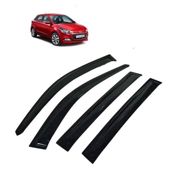 Car Window Door Visor For Hyundai I20 Elite 2014-2018 Set Of 4 (Black)