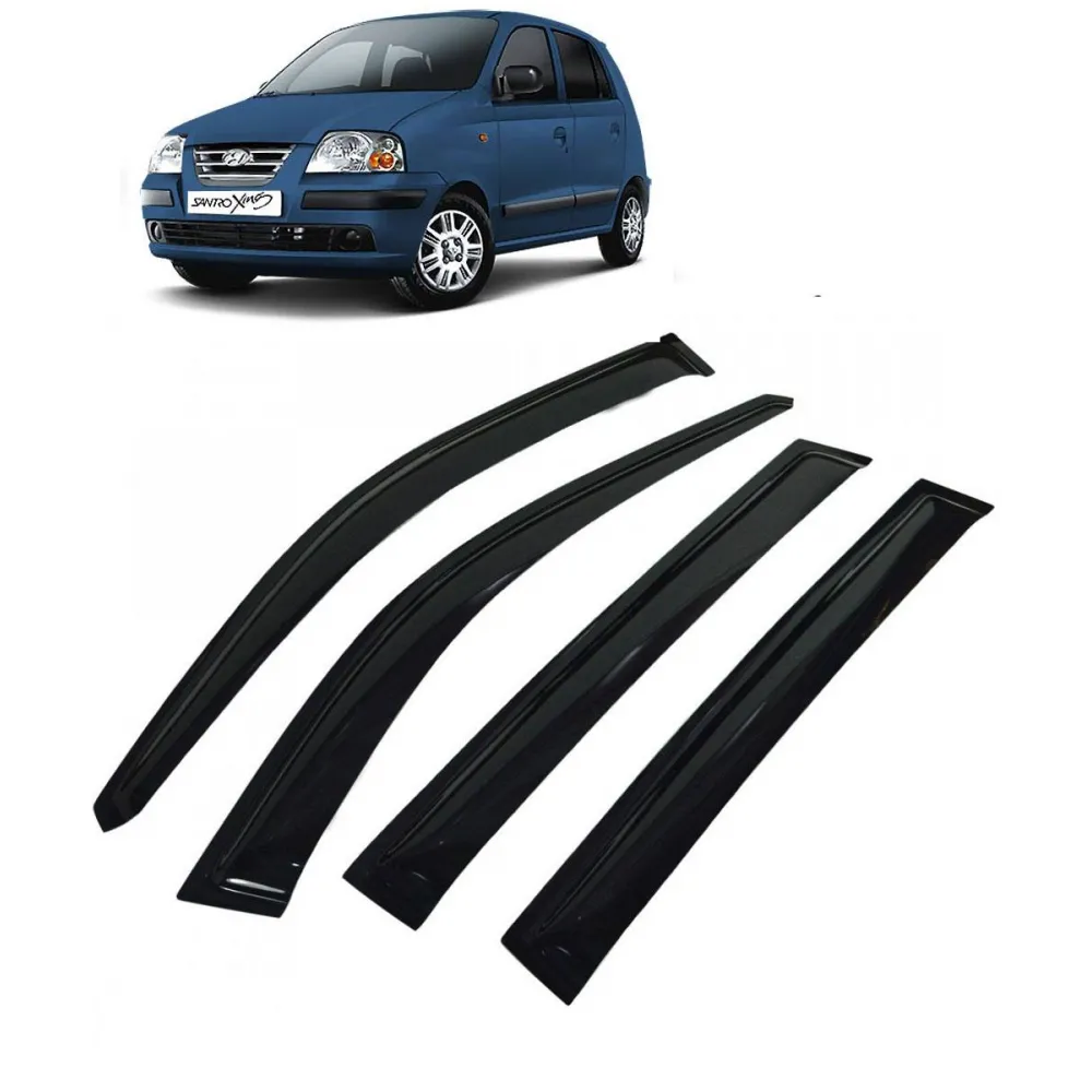 Car Window Door Visor For Hyundai Santro Xing Set Of 4 (Black)