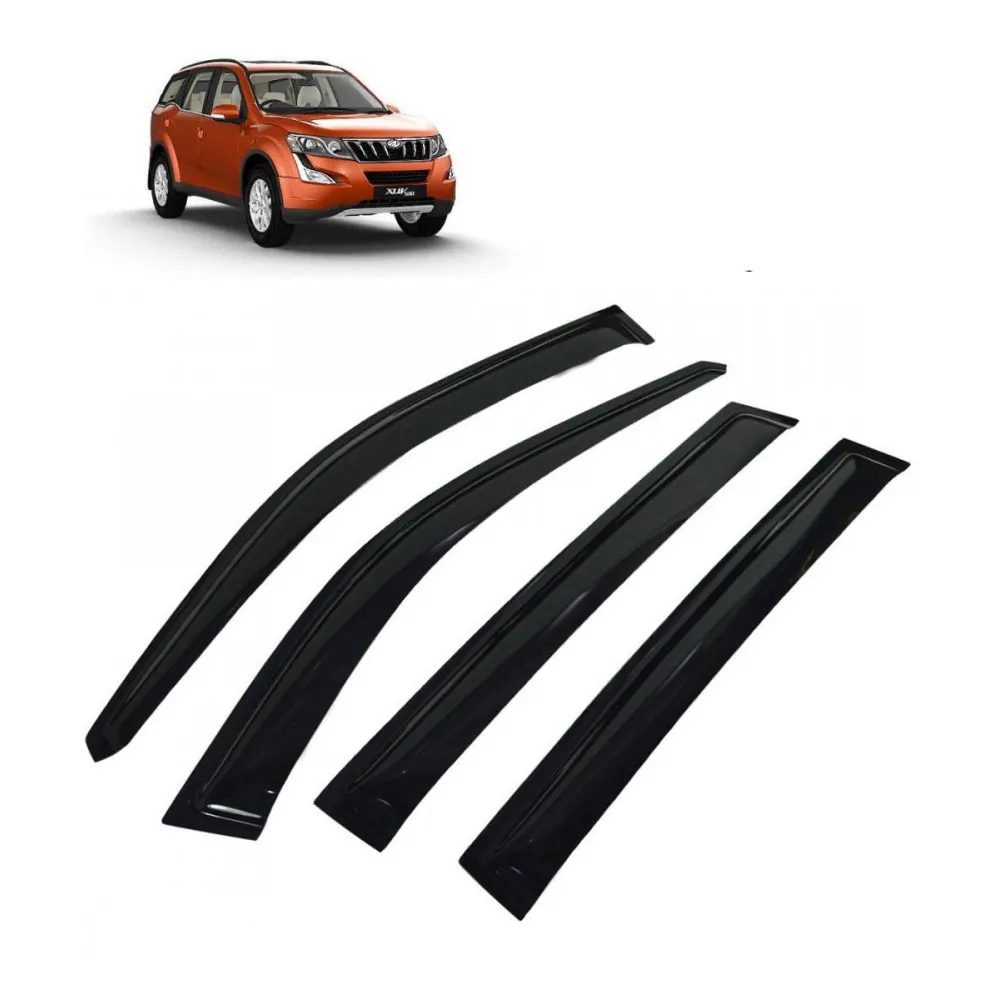 Car Window Door Visor For Mahindra XUV 500 2011-2018 Set Of 6 (Black)