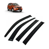 Car Window Door Visor For Mahindra XUV 500 2011-2018 Set Of 6 (Black)