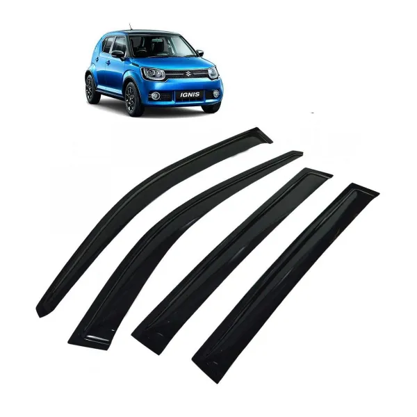 Car Window Door Visor For Maruti Nexa Ignis Set Of 4 (Black)