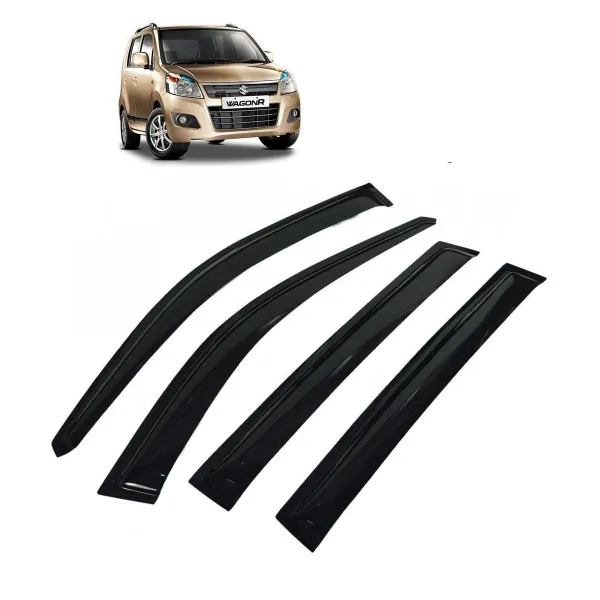 Car Window Door Visor For Maruti Suzuki Wagon R New Set Of 4 (Black) Car Window Door Visor For Maruti Suzuki Wagon R New Set Of 4 (Black)
