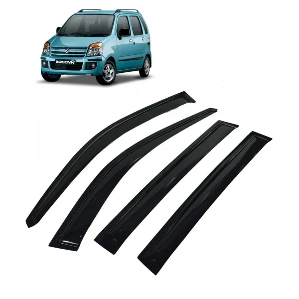 Car Window Door Visor For Maruti Suzuki Wagon R Old Set Of 4 (Black)