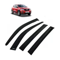 Car Window Door Visor For Renault Kwid Set Of 4 (Black) Car Window Door Visor For Renault Kwid Set Of 4 (Black)