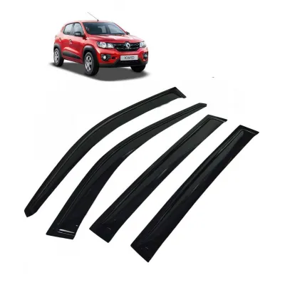 Car Window Door Visor For Renault Kwid Set Of 4 (Black) Car Window Door Visor For Renault Kwid Set Of 4 (Black)