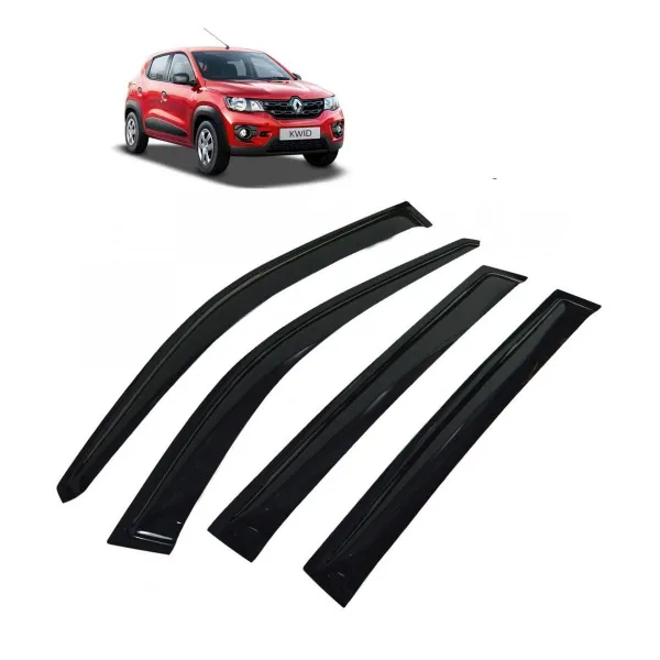 Car Window Door Visor For Renault Kwid Set Of 4 (Black)