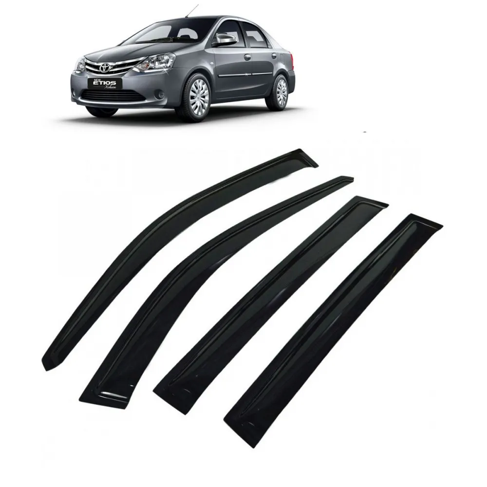 Car Window Door Visor For Toyota Etios Set Of 4 (Black)