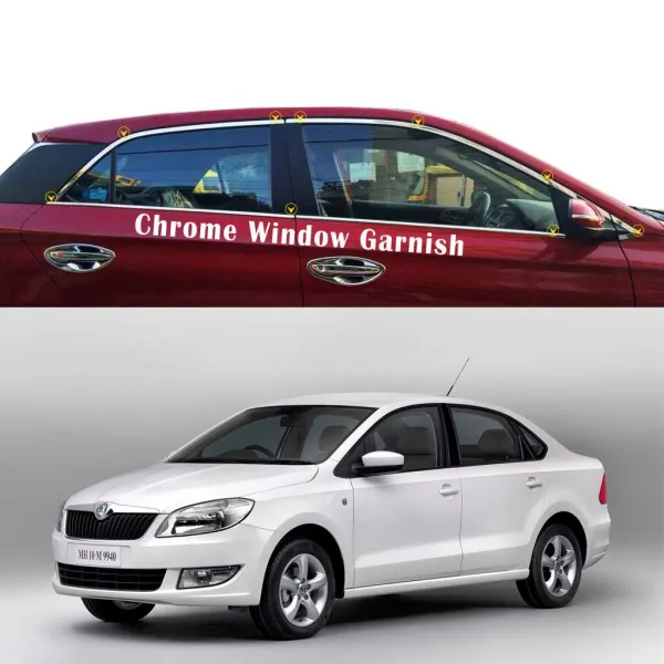 Skoda Rapid Old Full Window Chrome Garnish Trims