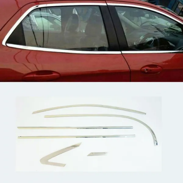 Honda Amaze 2015 Full Window Chrome Garnish Trims (Set Of 12Pcs.)