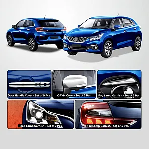 Maruti Suzuki Baleno 2022 Onwards Exterior Chrome Body Kit Combo (Set 19 Pcs.)