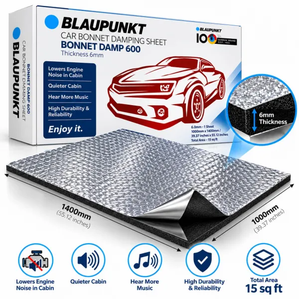 Blaupunkt Bonnet Damp 600 – 6mm Car Bonnet Sound & Heat Insulation Sheet