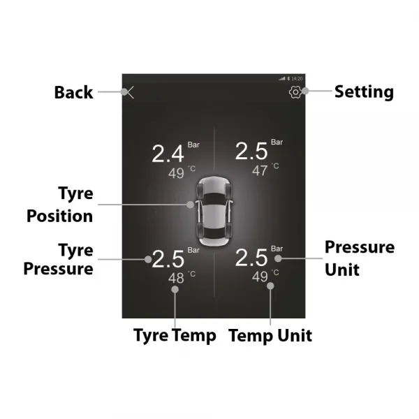 Blaupunkt TPMS In-Dash USB 4.2 | Wireless Tyre Pressure Monitoring System