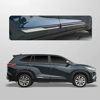 Side Door Cladding for Toyota Innova Hycross 2023 Onwards - Matte Black with Chrome Finish Side Door Cladding for Toyota Innova Hycross 2023 Onwards - Matte Black with Chrome Finish
