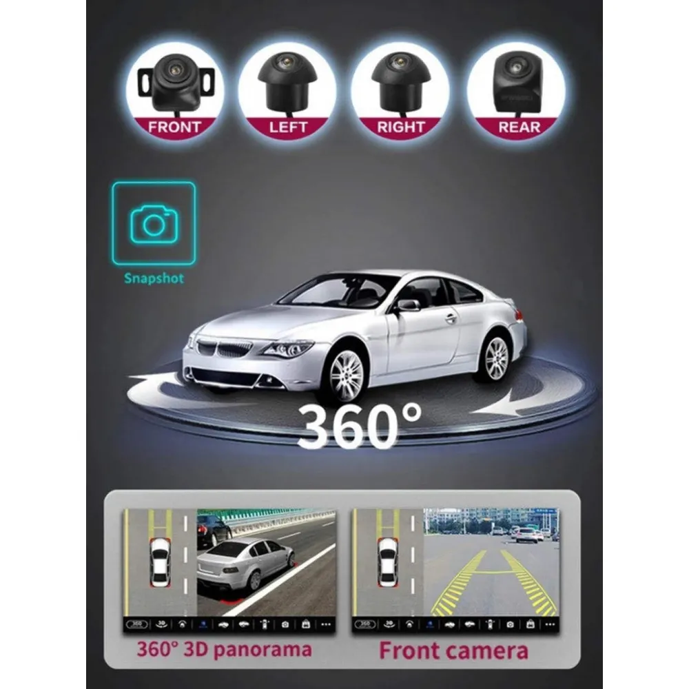 Carhatke 360 Camera for Car – 360 Degree Camera System for Car with Bird View Parking Camera