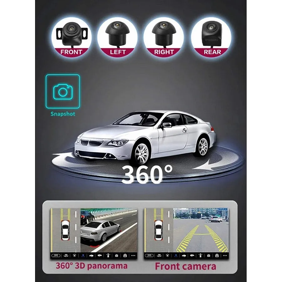 Carhatke 360 Camera for Car – 360 Degree Camera System for Car with Bird View Parking Camera