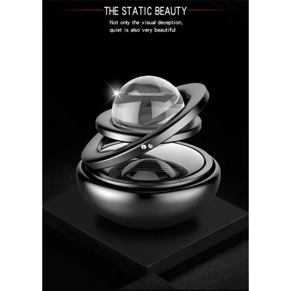 Solar Crystal Ball Metal Body Car Solar Power Rotating Air Freshener
