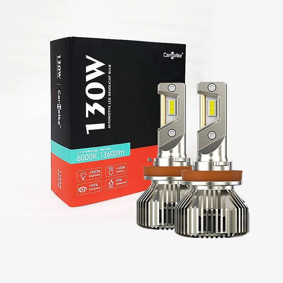 Carhatke 130W Car H8/H11/H16 LED Headlight & Fog Light Bulb Pure White Color