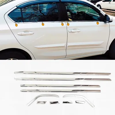 Honda Amaze 2018 Lower Window Chrome Garnish Trims (Set Of 10Pcs.)