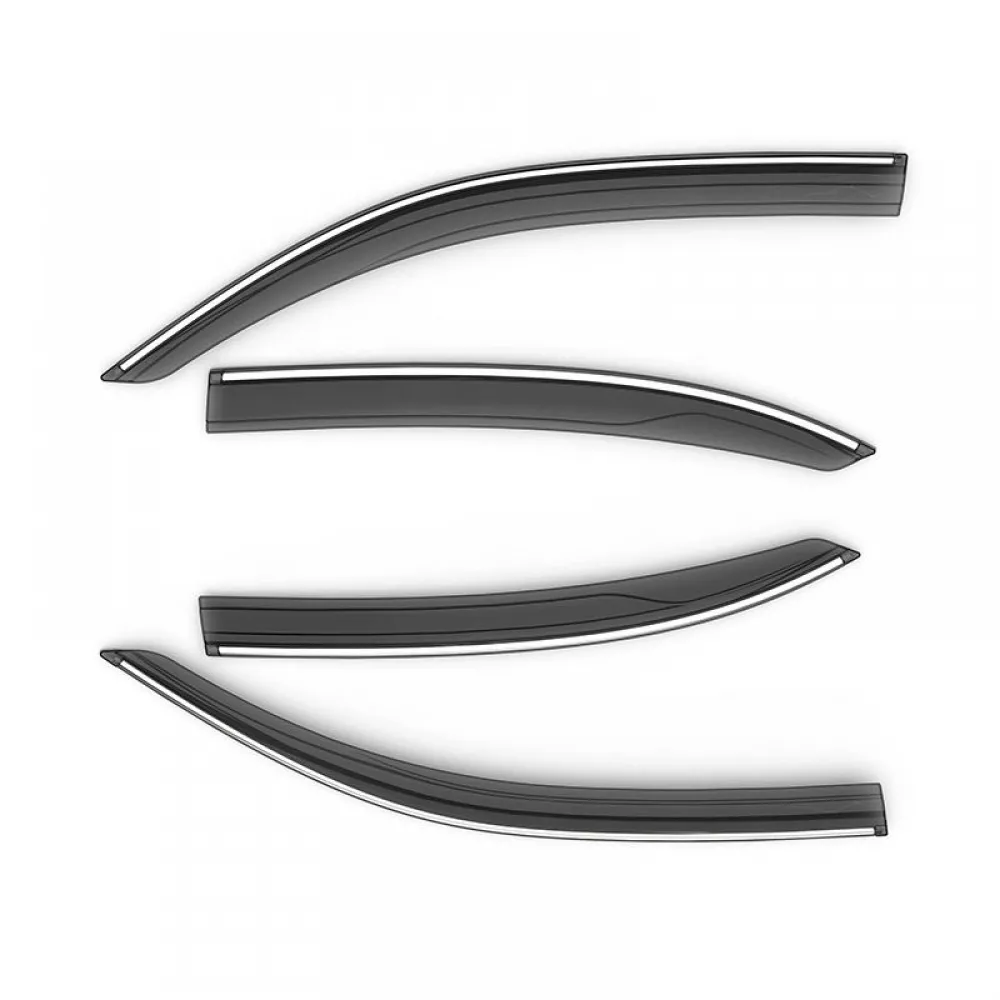 GFX Honda New Amaze 2018 Onward Car Window Door Visor with Chrome Line (Set Of 4Pcs.)