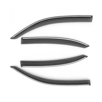 GFX Honda New Amaze 2018 Onward Car Window Door Visor with Chrome Line (Set Of 4Pcs.)