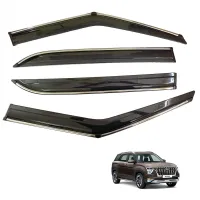 Hyundai Alcazar Car Window Door Visor with Chrome Line (Set Of 4 Pcs.)