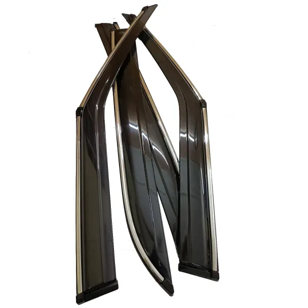 Hyundai Alcazar Car Window Door Visor with Chrome Line (Set Of 4 Pcs.)