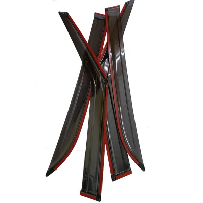 Hyundai Alcazar Car Window Door Visor with Chrome Line (Set Of 4 Pcs.)