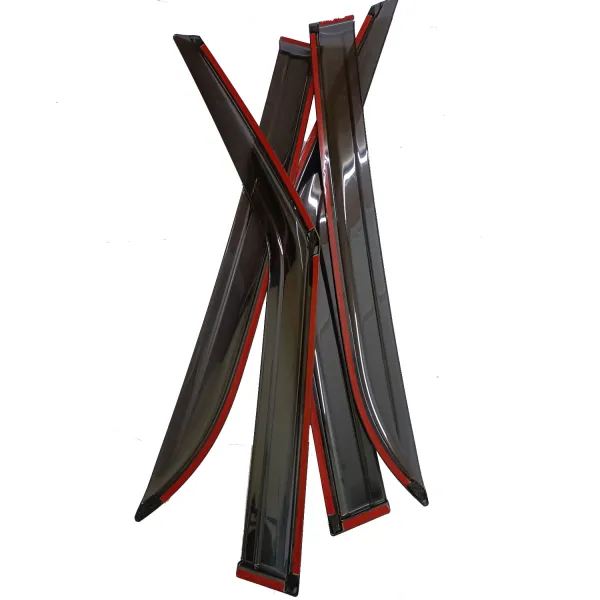 Hyundai Alcazar Car Window Door Visor with Chrome Line (Set Of 4 Pcs.)