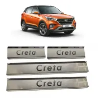 Hyundai Creta Facelift 2018-2020 Stainless Steel Door Scuff Foot Sill Plate Guards (Set of 4 Pcs.) Hyundai Creta Facelift 2018-2020 Stainless Steel Door Scuff Foot Sill Plate Guards (Set of 4 Pcs.)
