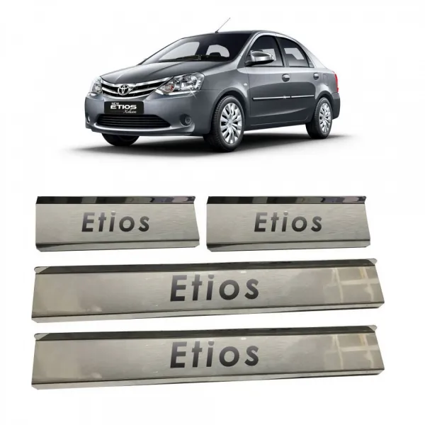 Toyota Etios Stainless Steel Door Scuff Foot Sill Plate Guards (Set of 4 Pcs.) Toyota Etios Stainless Steel Door Scuff Foot Sill Plate Guards (Set of 4 Pcs.)