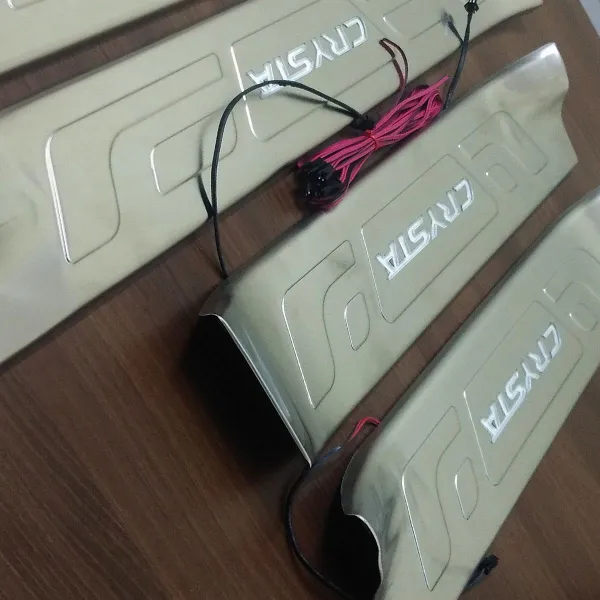 Toyota Innova Crysta 2016 Onwards OEM Door Opening LED Lights Scuff Sill Plate - 4 Pieces Toyota Innova Crysta 2016 Onwards OEM Door Opening LED Lights Scuff Sill Plate - 4 Pieces