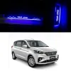 Maruti Suzuki New Ertiga 2018 Door Foot LED Mirror Finish Black Glossy Scuff Sill Plate Guards - 4 Pieces