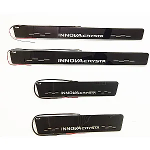 Toyota Innova New Crysta 2021 Facelift Door Scuff LED Matrix Moving Light Foot Step Sill Plate Guard - 4 Pieces