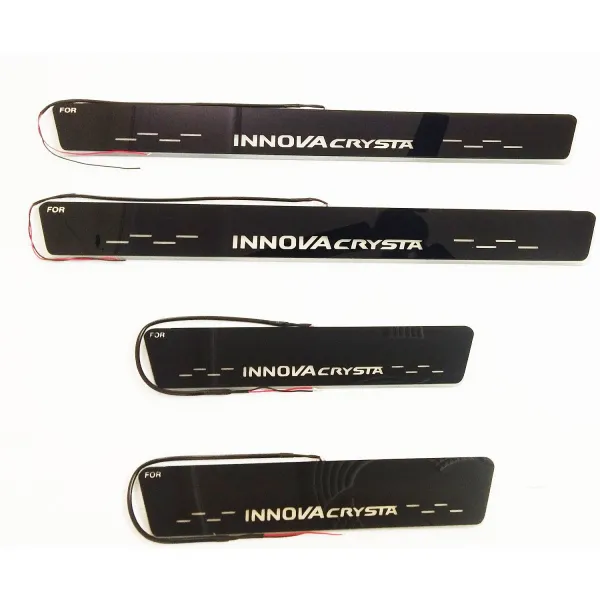 Toyota Innova New Crysta 2021 Facelift Door Scuff LED Matrix Moving Light Foot Step Sill Plate Guard - 4 Pieces