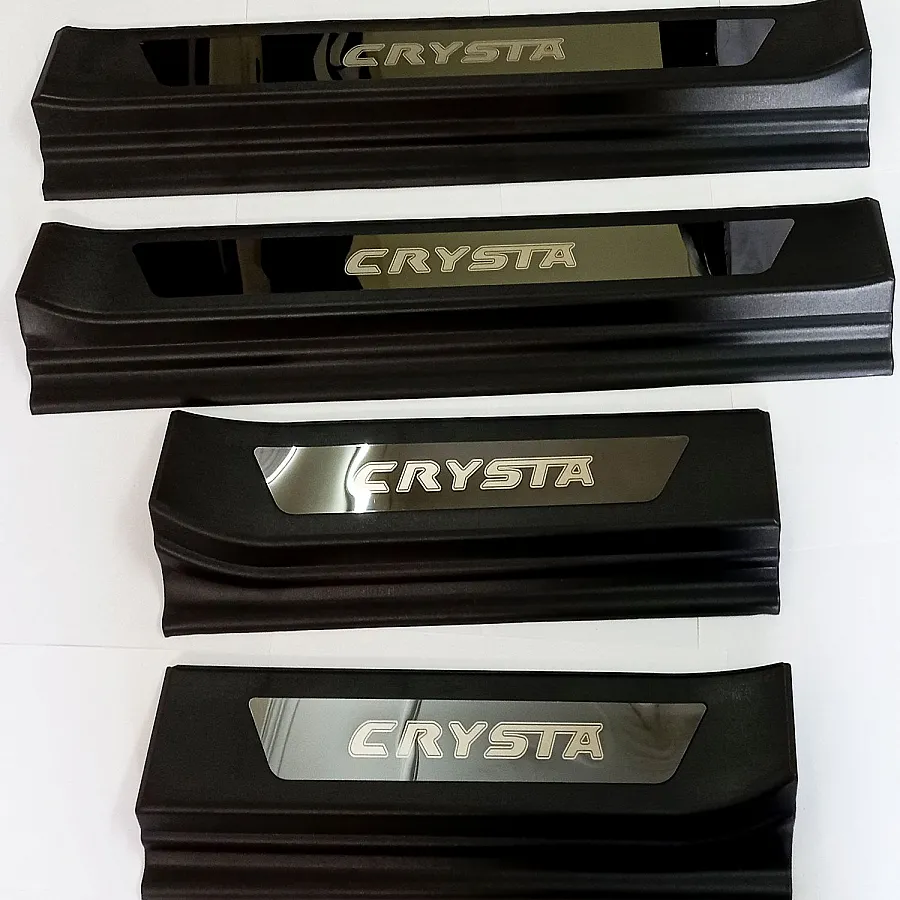 Toyota Innova Crysta 2016 Onwards OEM Door Opening LED Lights Scuff Sill Plate - 4 Pieces