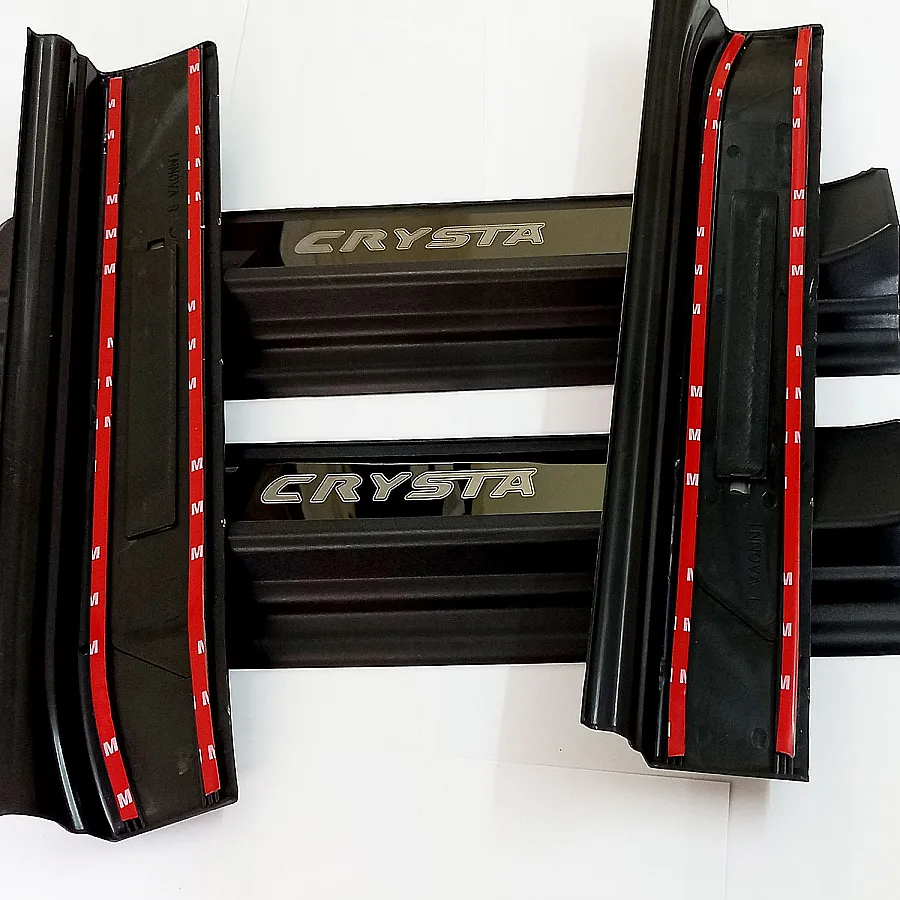 Toyota Innova Crysta 2016 Onwards OEM Door Opening LED Lights Scuff Sill Plate - 4 Pieces