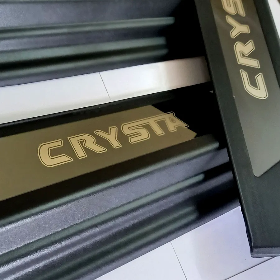 Toyota Innova Crysta 2016 Onwards OEM Door Opening LED Lights Scuff Sill Plate - 4 Pieces