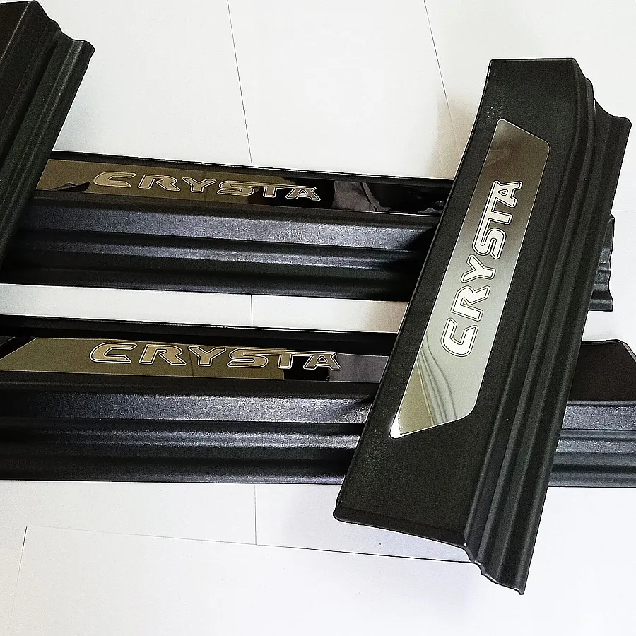 Toyota Innova Crysta 2016 Onwards OEM Door Opening LED Lights Scuff Sill Plate - 4 Pieces
