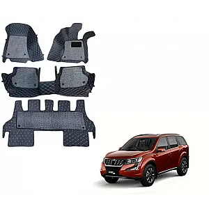Mahindra Xuv 500 2018 Onward Premium Diamond Pattern 7D Car Floor Mats (Set of 4, Black)