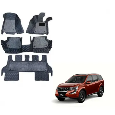 Mahindra Xuv 500 2018 Onward Premium Diamond Pattern 7D Car Floor Mats (Set of 4, Black)