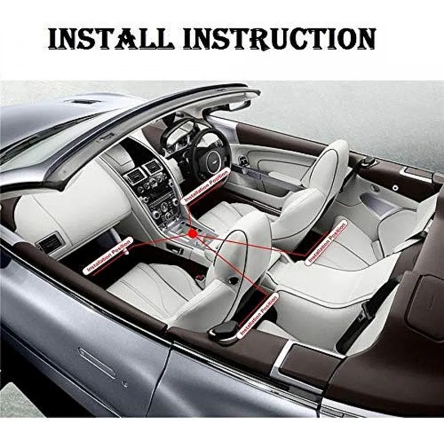 Car Interior Under Dashbord Atmosphere Multicolor Strip LED Light With Wireless Remote Control