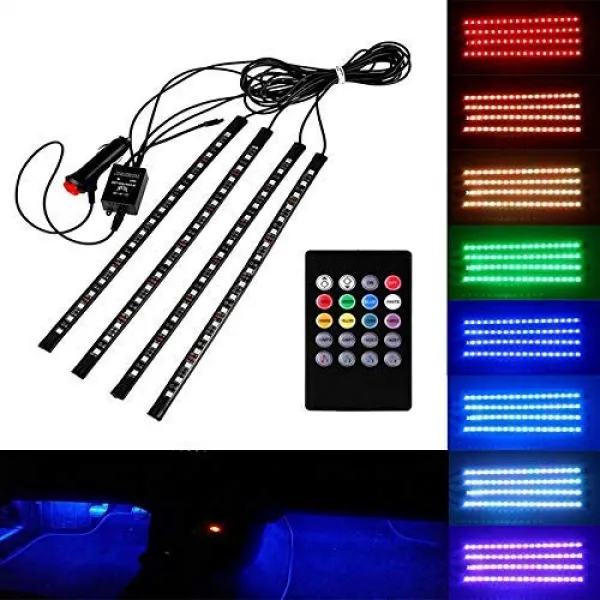 Car Interior Under Dashbord Atmosphere Multicolor Strip LED Light With Wireless Remote Control Car Interior Under Dashbord Atmosphere Multicolor Strip LED Light With Wireless Remote Control